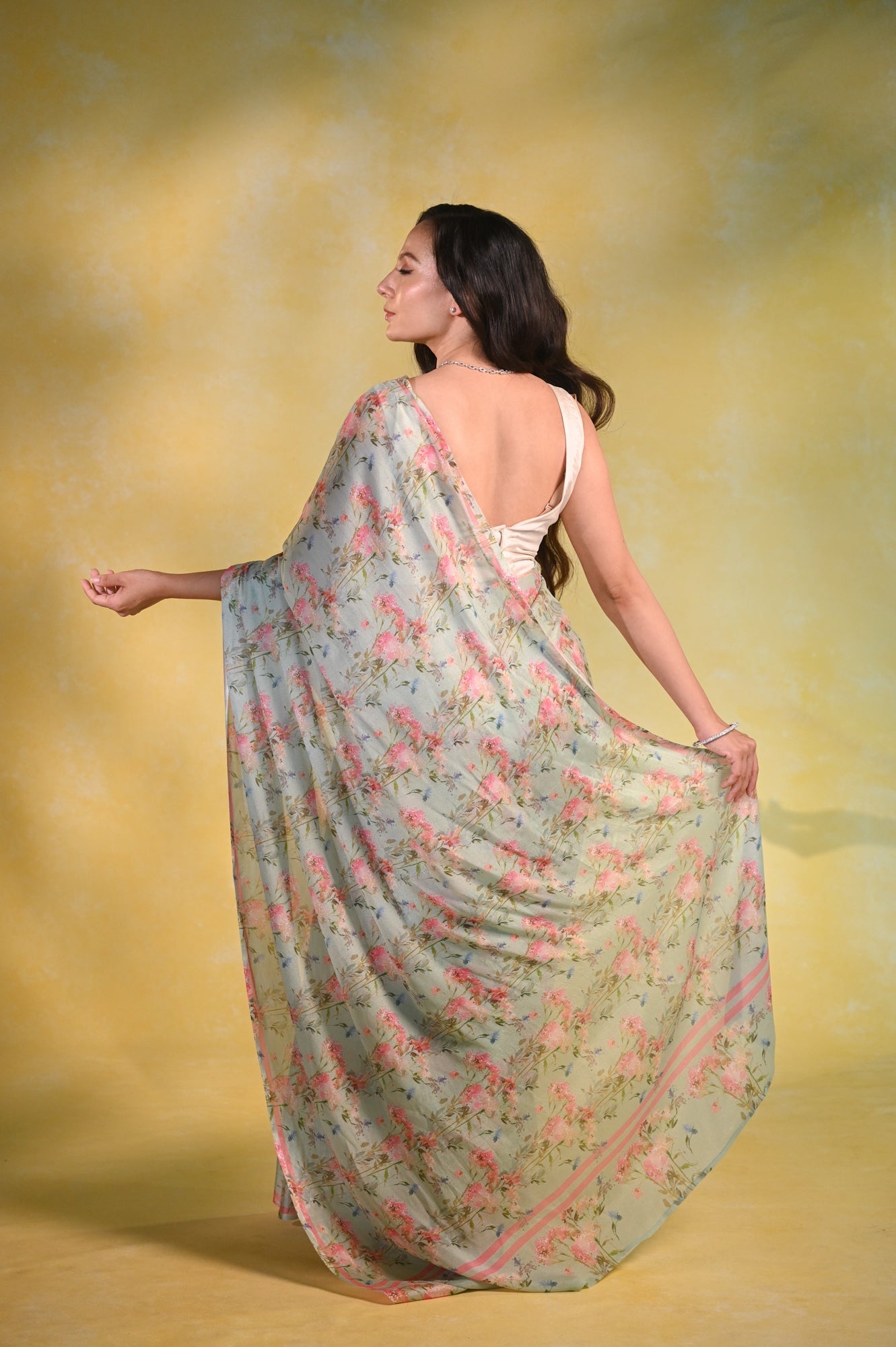 Buy-Dreams - Crepe Saree-Cyahi-Online