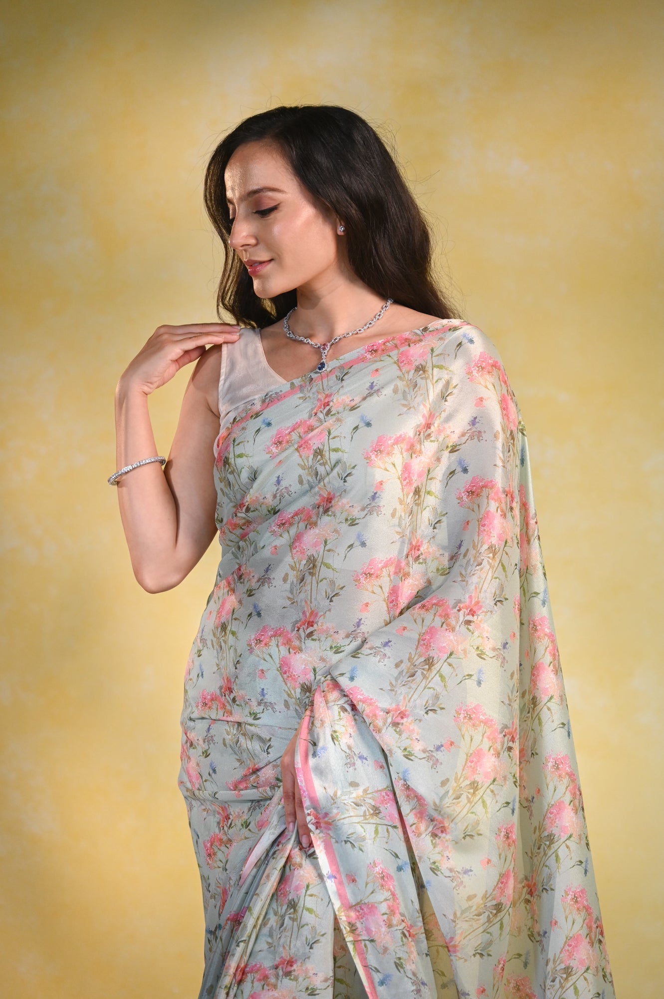 Buy-Dreams - Crepe Saree-Cyahi-Online