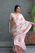 Buy-Gulmohar Dreams - Chanderi Saree-Cyahi-Online