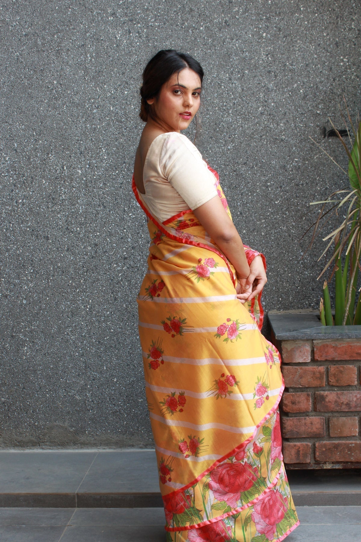 Peonies - Chanderi Saree