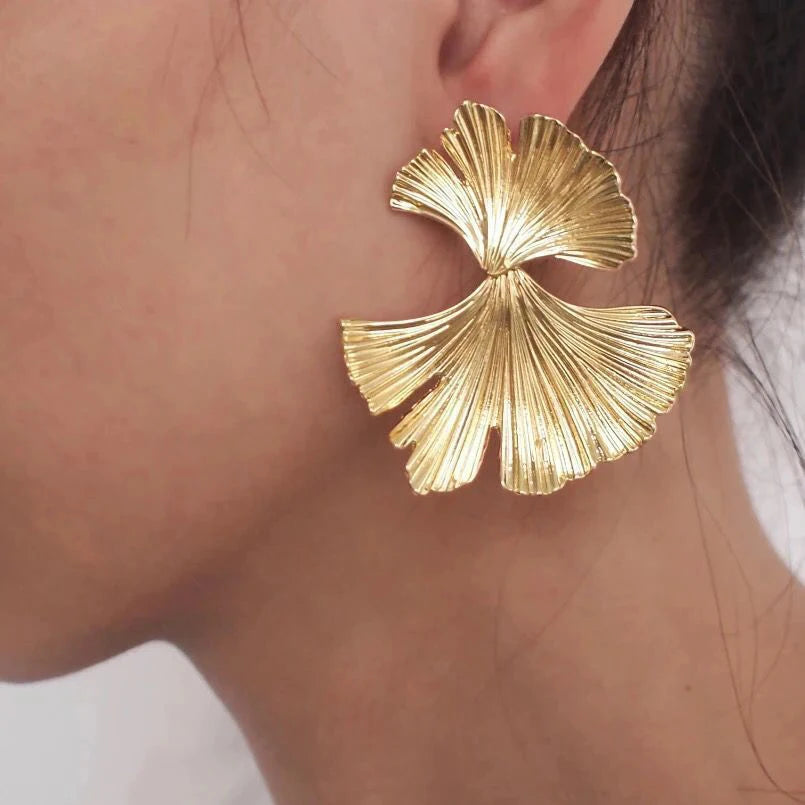 Ginkgo Gold-Plated Earrings