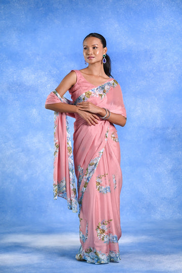 Buy-Winter Blush - Crepe Saree-Cyahi-Online